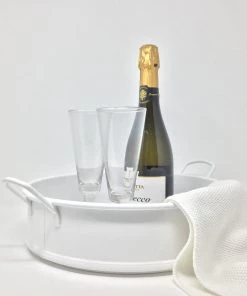 Garden Trading Garden & Outdoors Round White Enamel Tray With Handles