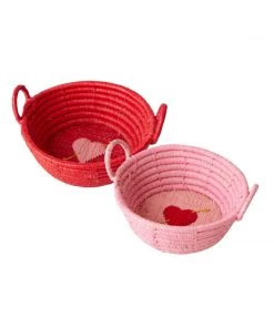 Rice By Rice Mini Red Basket With Heart Last Chance To Buy