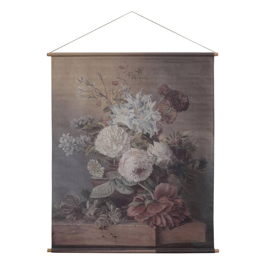 Chic Antique Vintage Blooms Canvas Wallhanging - Large Mirrors & Wall Decor