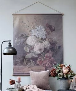 Chic Antique Vintage Blooms Canvas Wallhanging - Large Mirrors & Wall Decor