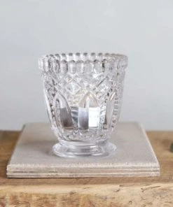 Biggie Best Pressed Glass Votive - Clear Candle Holders & Accessories