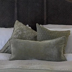Raine & Humble Velvet Breakfast Cushion In Sage Cushions