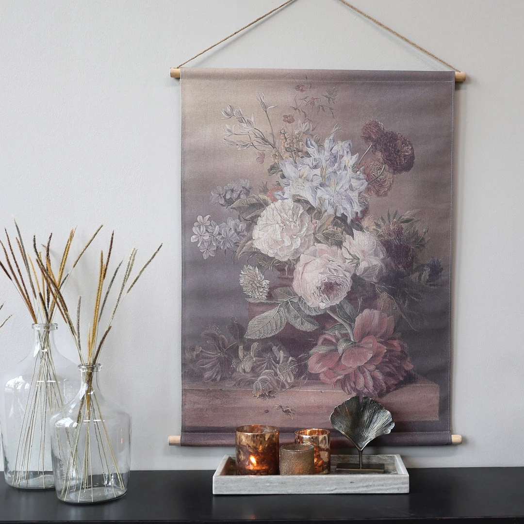 Chic Antique Mirrors & Wall Decor Vintage Blooms Canvas Wallhanging - Small