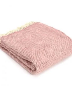 Camperdown Lane Pure Wool Throw In Dusky Pink Beehive Throws, Quilts & Blankets