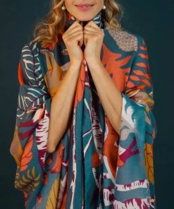 Powder Loungewear And Accessories Woodland Kingdom Blue Scarf