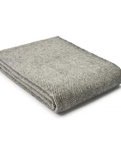 Camperdown Lane Herringbone Blanket Stitch Throw In Slate Throws, Quilts & Blankets