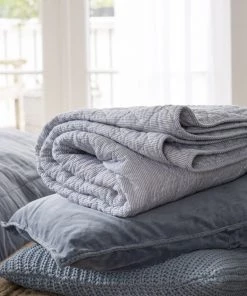 IB Laursen Velvet Cushion Dusty Blue