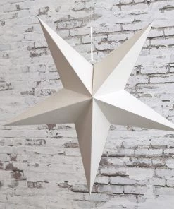 Chic Antique Last Chance To Buy Vintage White Glitter Paper Star Decoration 60cm