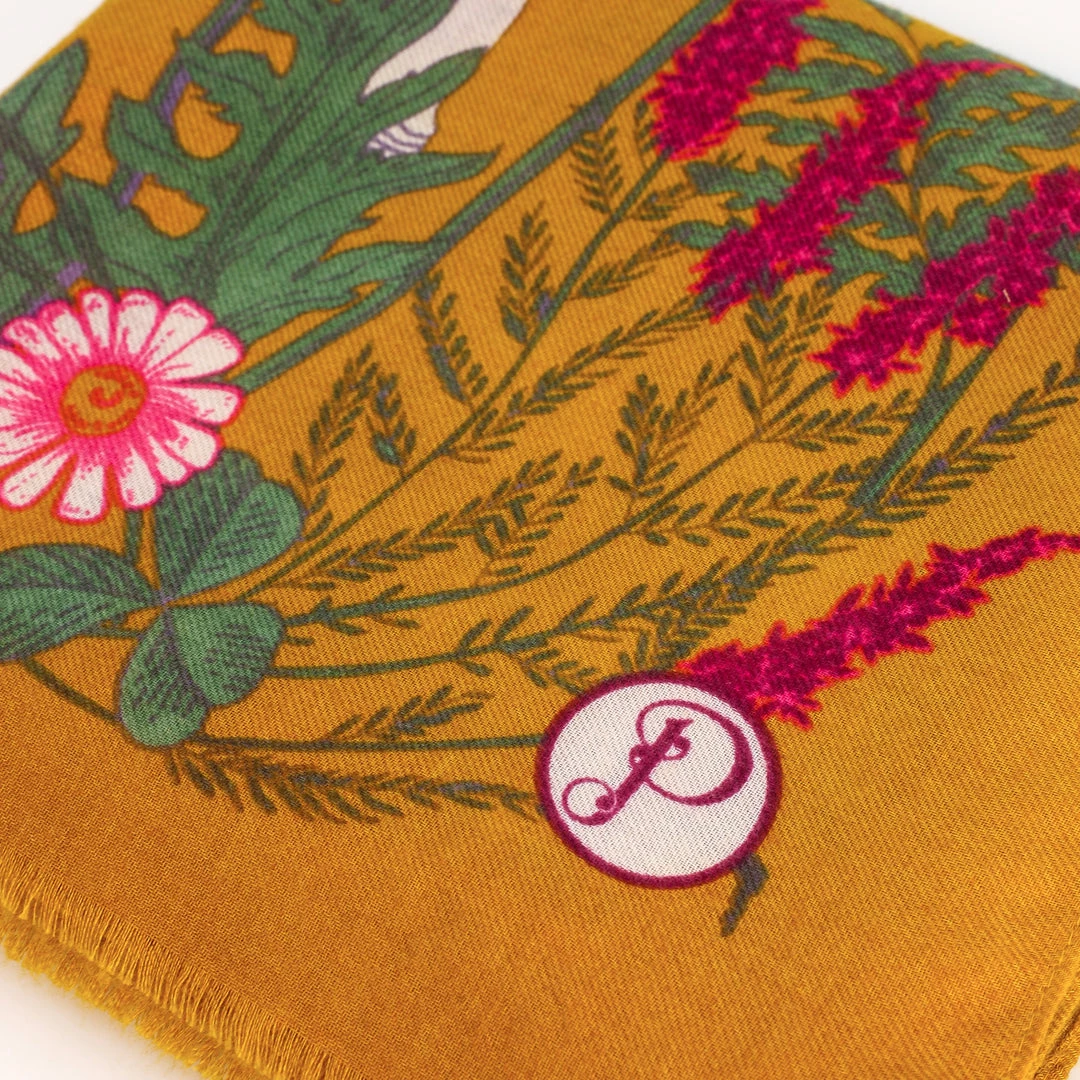 Powder Loungewear And Accessories Wild Woodland Mustard Scarf