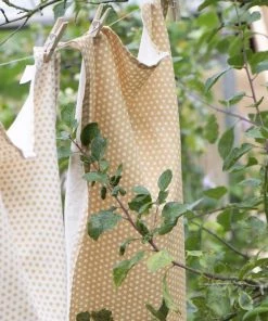 IB Laursen Yellow Cotton Teatowel With Dots