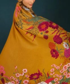 Powder Loungewear And Accessories Wild Woodland Mustard Scarf