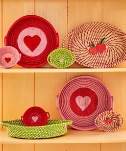 Rice By Rice Last Chance To Buy Red Bread Basket With Heart