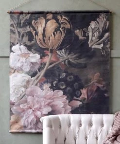 Chic Antique Mirrors & Wall Decor Floral Canvas Wallhanging - Large