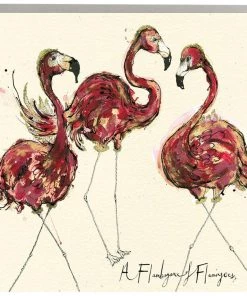 Anna Wright Art Flamboyance Of Flamingos Greetings Card Cards And Gift Wrap