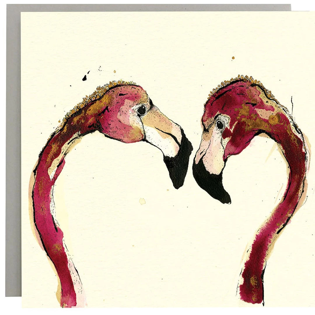 Anna Wright Art Flamingo Love - Card Cards And Gift Wrap