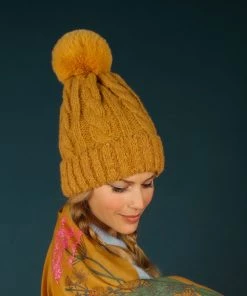 Powder Cosy Bobble Hat In Mustard Loungewear And Accessories