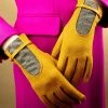 Powder Driving Style Gloves In Mustard