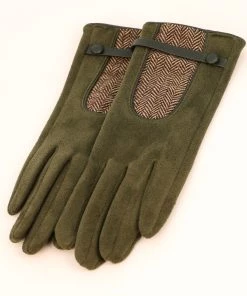 Powder Loungewear And Accessories Driving Style Gloves In Olive