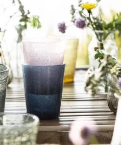 IB Laursen Handblown Bubble Glass In Blue