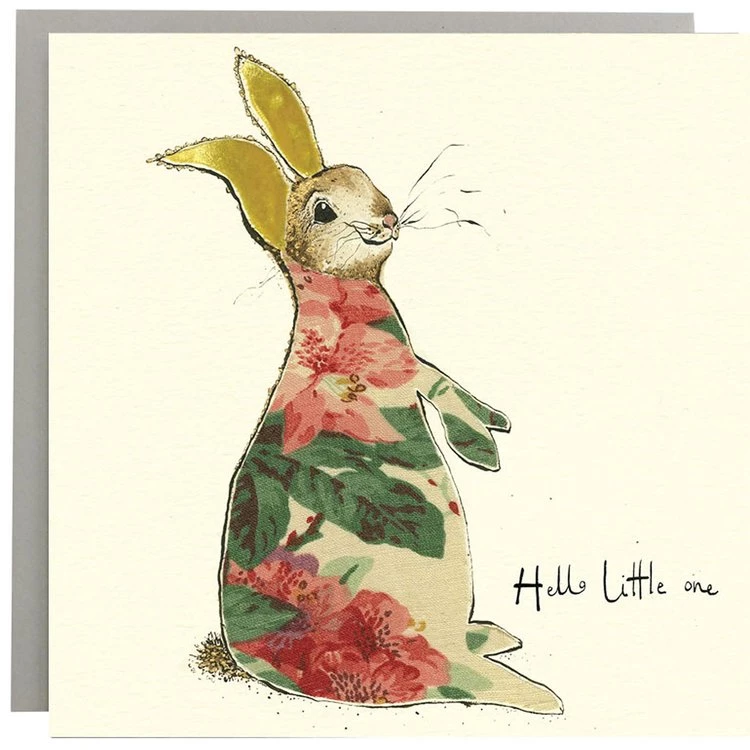 Anna Wright Art Hello Little One Rabbit Card