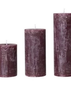 Cozy Living Decorative Accessories Slim Rustic Pillar Candles In Wine