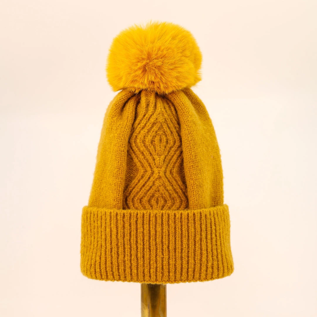 Powder Loungewear And Accessories Bobble Hat In Mustard