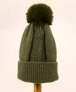 Powder Bobble Hat In Olive Loungewear And Accessories