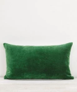 Also Home Cushions Velvet Rectangle Cushion Parrot Green
