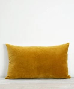 Also Home Velvet Rectangle Cushion Turmeric Cushions