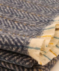 Powder Loungewear And Accessories Cosy Herringbone Scarf In Navy