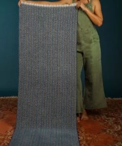 Powder Loungewear And Accessories Cosy Herringbone Scarf In Navy