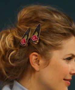 Powder Painted Peony Hairclips 2 Pack Loungewear And Accessories