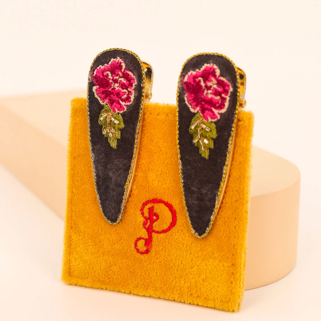 Powder Painted Peony Hairclips 2 Pack Loungewear And Accessories