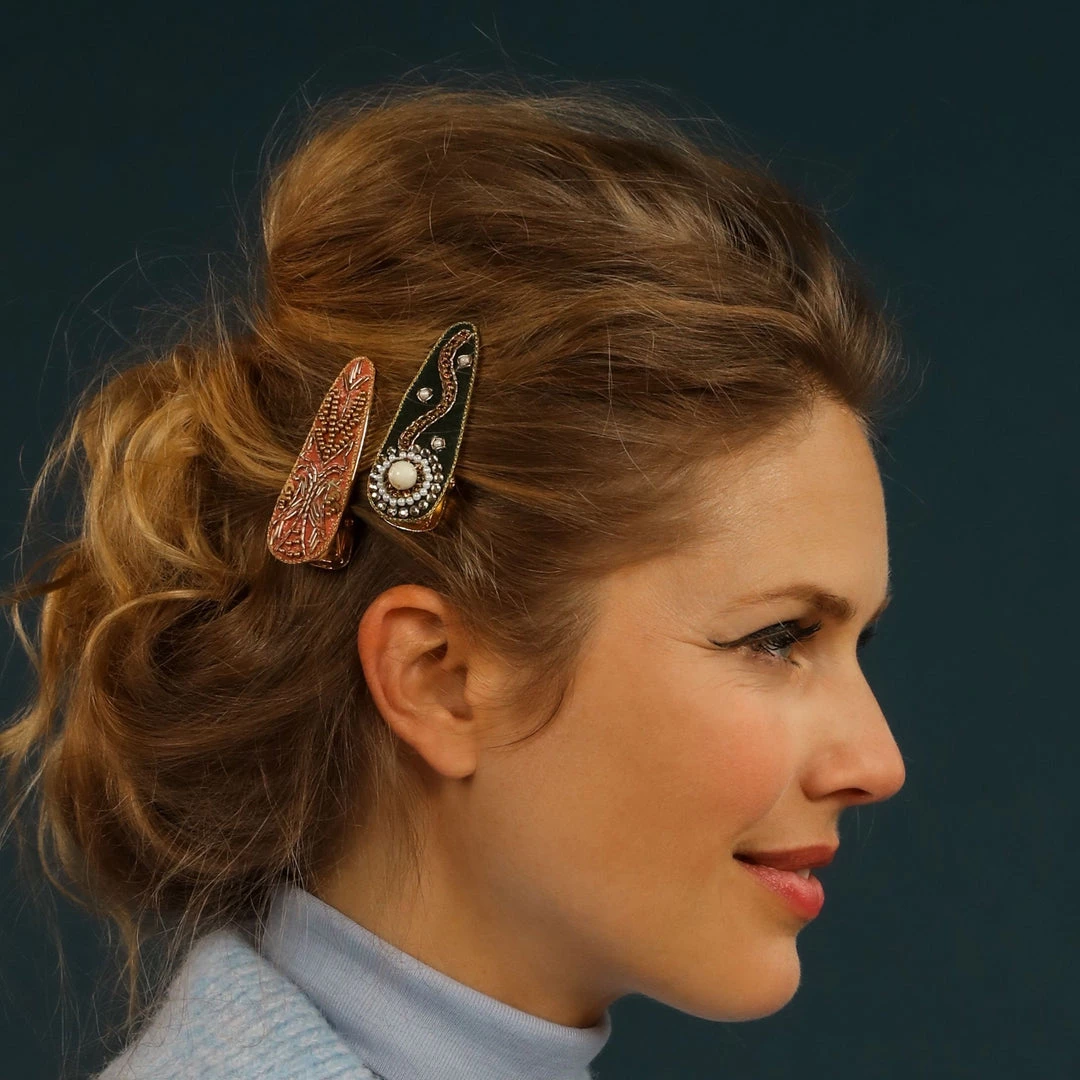 Powder Pearl Sunflower Hairclips 2 Pack