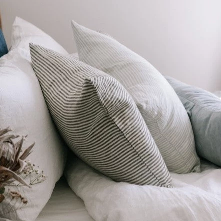 Raine & Humble Storm Striped Linen Cushion