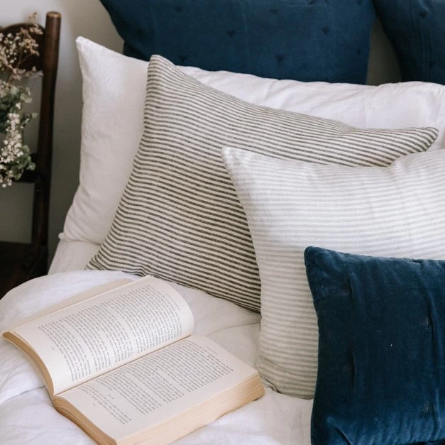 Raine & Humble Storm Striped Linen Cushion