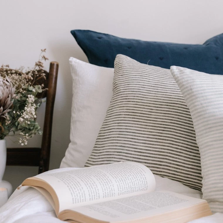 Raine & Humble Storm Striped Linen Cushion