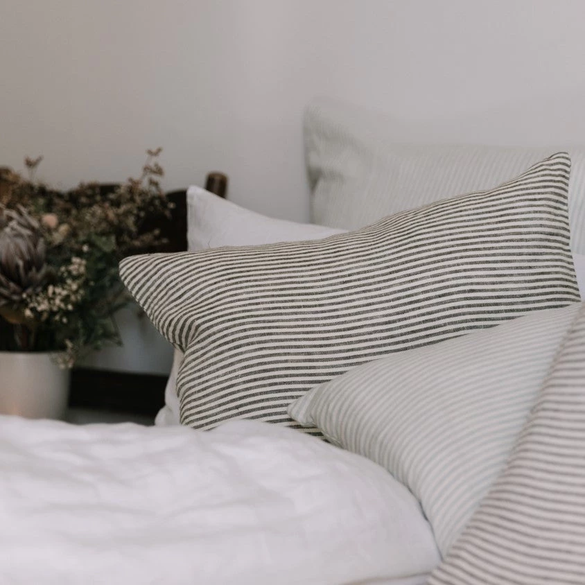 Raine & Humble Storm Striped Linen Cushion