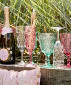 Rice By Rice Acrylic Champagne Flute In Pink