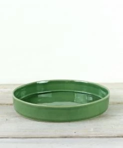 Also Home Green Ceramic Low Serving Dish