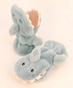 Powder Kids Snuggly Shark Mittens In Ice