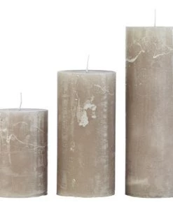 Cozy Living Slim Rustic Pillar Candles In Stone