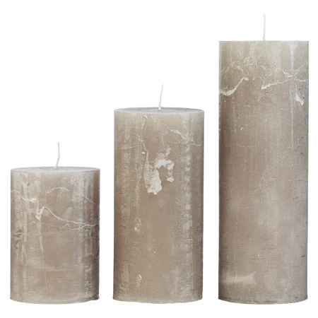 Cozy Living Slim Rustic Pillar Candles In Stone