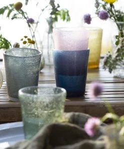 IB Laursen Handblown Bubble Glass In Blue