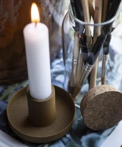 IB Laursen Candle Holder Dusty Yellow Candle Holders & Accessories