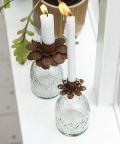 IB Laursen Rust Flower Candle Holder Candle Holders & Accessories