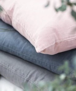 IB Laursen Cushions Rectangle Linen Cushion In Historical Blue