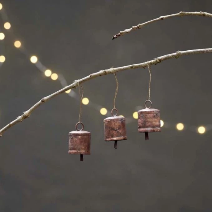 Nkuku CHRISTMAS Antique Gold Bell Decoration