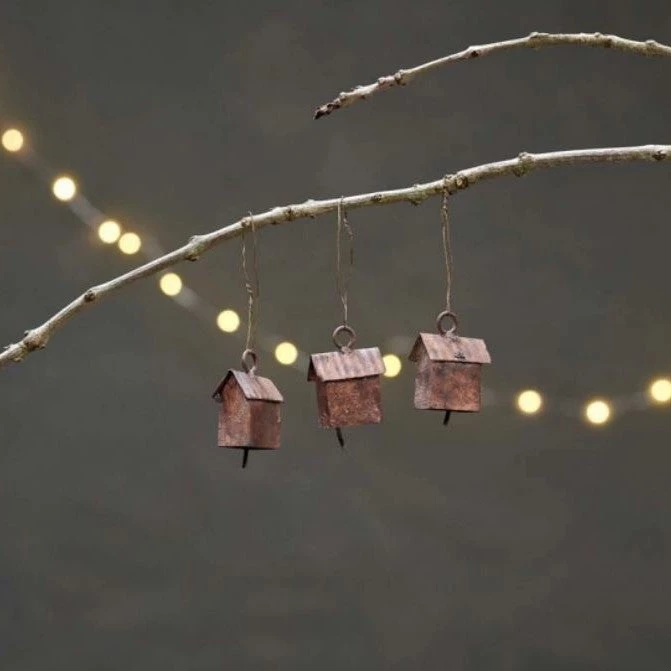 Nkuku Brass House Tree Decoration