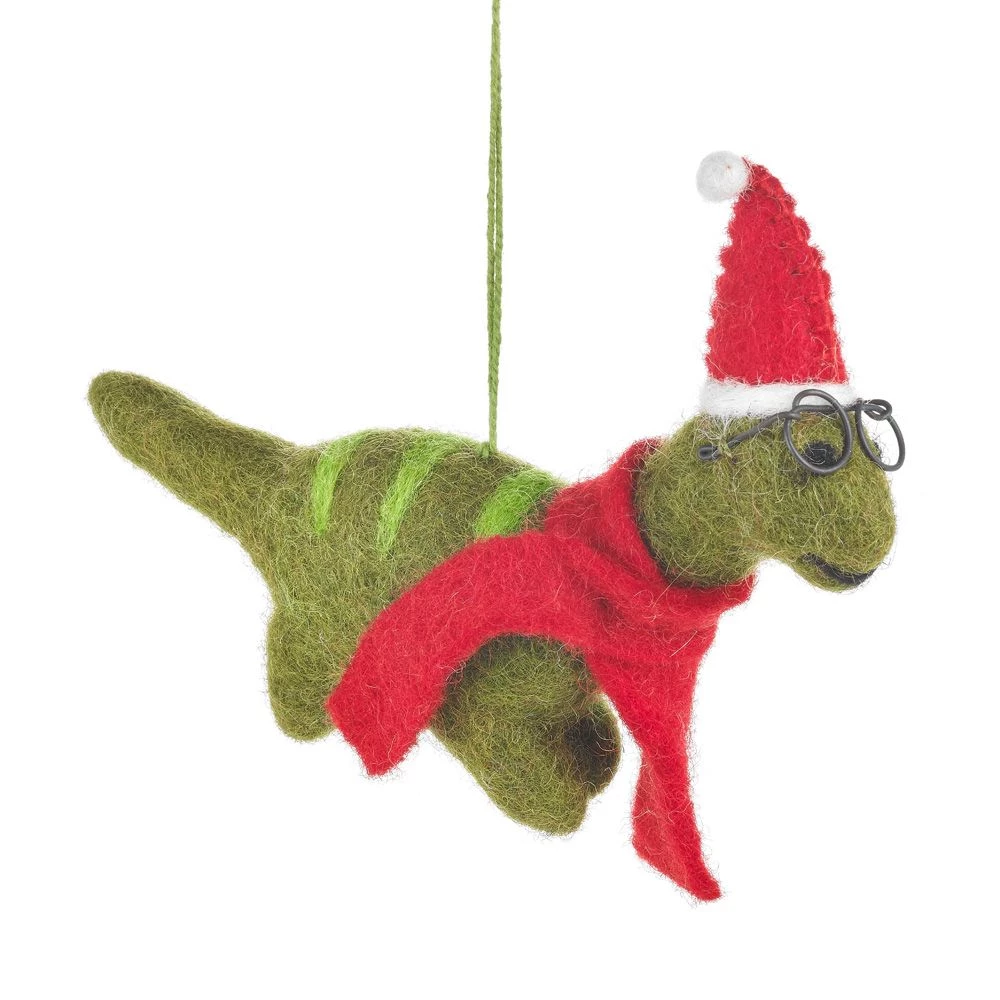 Felt So Good CHRISTMAS Handmade Felt Dinosaur Decoration